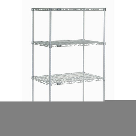 Nexelate Wire Shelving Starter Unit, Silver Epoxy, 24W X 24D X 74H