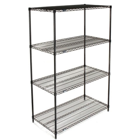 4 Tier Black Epoxy Wire Shelving Starter Unit, 24W x 24D x 86H