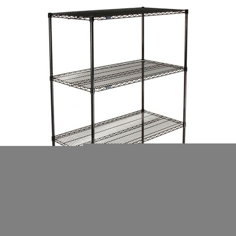 4 Tier Black Epoxy Wire Shelving Starter Unit, 36W x 24D x 86H
