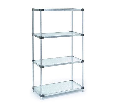 24486SS Stainless Steel 24 x 48 x 63 in. Solid 4 Shelf Unit