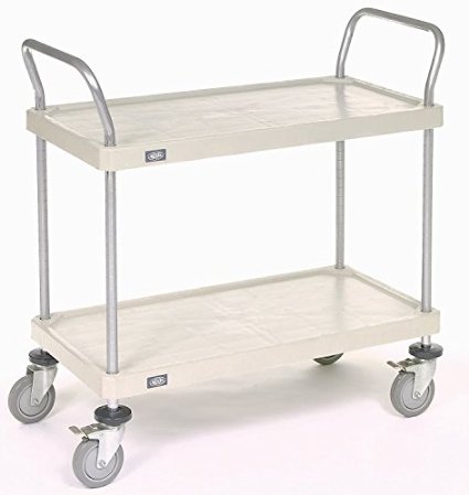 2448P2SP Solid Plastic Shelf Cart 2 Shelves Polyurethane Casters - 24 x 48 in.
