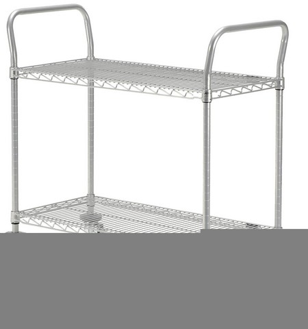 2460P2CB 2 Shelf Utility Cart Polyurethane Casters in Chrome Finish- Chrome - 24 x 60 in.