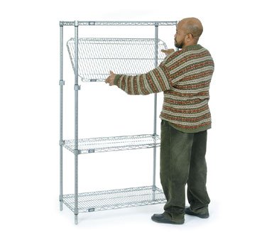24727AC E-Z Adjust Wire Shelving Starter Shelf Unit- Chrome - 24 x 72 x 74 in.