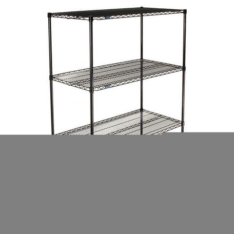 4 Tier Black Epoxy Wire Shelving Starter Unit, 72W x 24D x 86H