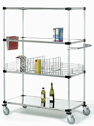 Stainless Steel Solid Shelf Stem Caster Truck- - 18 x 48 x 69 in.