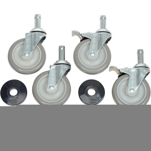 Stem Casters Set 4, 5 Polyurethane Wheel, 2 With Brakes, 1200 Lbs. Capacity