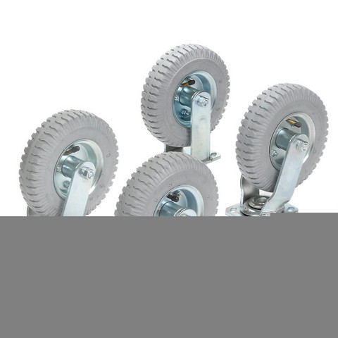 8 in. Plate Caster with 2 Swivel & Brake - Set of 4
