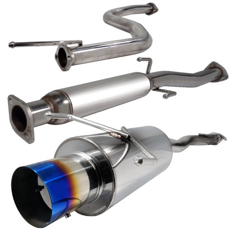 2.5 in. Inlet N1 Style Catback Exhaust System with Burnt Tip for 92 to 95 Honda Civic, 11 x 12 x 45 in.