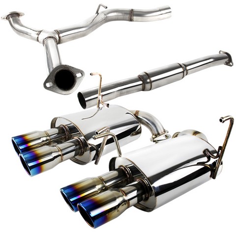 MFCAT3-WRX084QT-SD Catback Exhaust System Quad Burnt Tip for 08 to 14 Subaru WRX, 28 x 11.5 x 45.25 in.