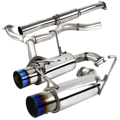 Catback Exhaust System Dual Burnt Tip for 08 to 14 Subaru WRX, 28 x 11 x 45.75 in.
