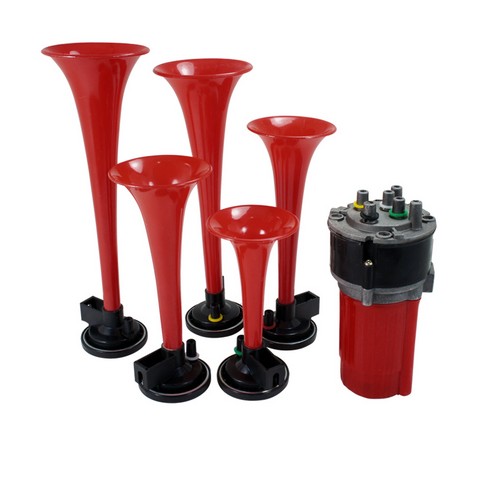 Picture of Spec-D Tuning AH-6051-2 110 DB - 12V Compressor Music Air Horn&#44; Red - 4 x 10 x 22 in.