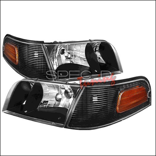 2LCLH-VIC98JM-EU Euro Headlight with Corner for 98 to 11 Ford Crown Victoria, Black - 10 x 20 x 22 in.