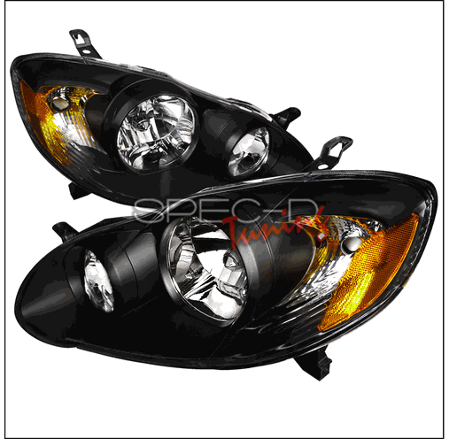 2LH-COR03JM-RS Euro Housing Headlights for 03 to 08 Toyota Corolla, Black - 13 x 19 x 24 in.