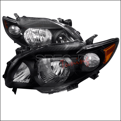 2LH-COR09JM-RS Euro Housing Headlight for 09 to 10 Toyota Corolla- Black - 11 x 19 x 26 in.
