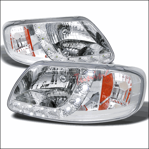 1 Piece Design LED Headlights for 97 to 03 Ford F150, 9 x 16 x 18 in.