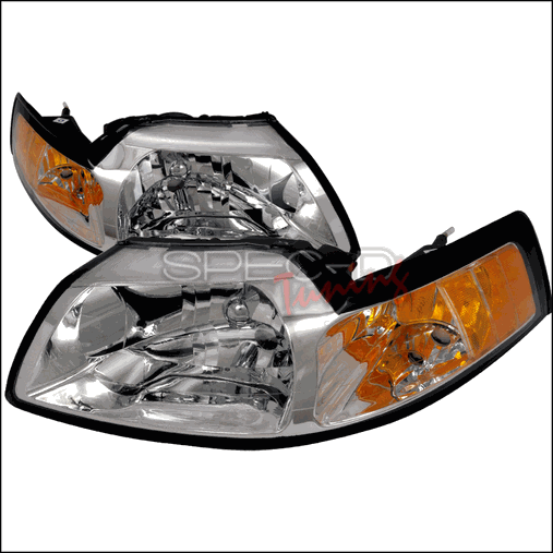 2LH-MST99-RS Crystal Housing Headlights for 99 to 04 Ford Mustang- Chrome - 11 x 20 x 26 in.