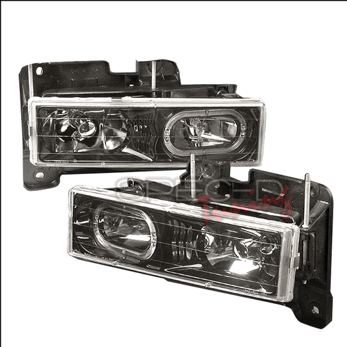 LH-C1088HJM-KS Crystal Housing Headlights for 88 to 98 Chevrolet C10- Black - 17 x 16 x 11 in.