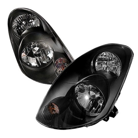 LH-G3503JM-KS 4 Door Crystal Housing Headlights for 03 to 04 Infiniti G35- Black - 14 x 24 x 25 in.