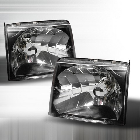 LH-TAC97JM-KS Crystal Housing Headlights for 97 to 99 Toyota Tacoma- Black - 17 x 17 x 12 in.