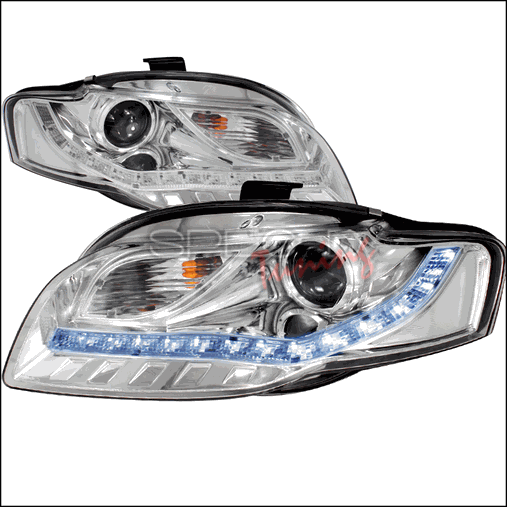 2LHP-A406-8-TM R8 Style Projector Headlight for 06 to 08 Audi A4- Chrome - 10 x 21 x 27 in.