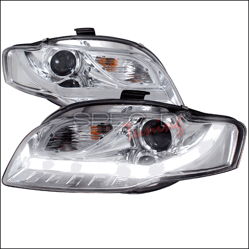 2LHP-A406-8V2-TM R8 Style Projector Headlight with LED Signal for 06 to 08 Audi A4- Chrome - 10 x 21 x 27 in.
