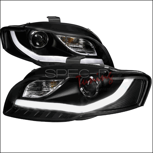 2LHP-A406JM-8V2-TM R8 Style Projector Headlight with LED Signal for 06 to 08 Audi A4, Black - 10 x 21 x 27 in.
