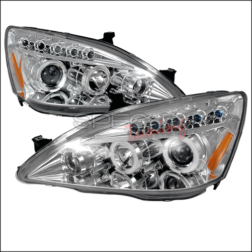 2LHP-ACD03-TM Halo LED Projector Headlights for 03 to 07 Honda Accord- Chrome - 10 x 25 x 26 in.