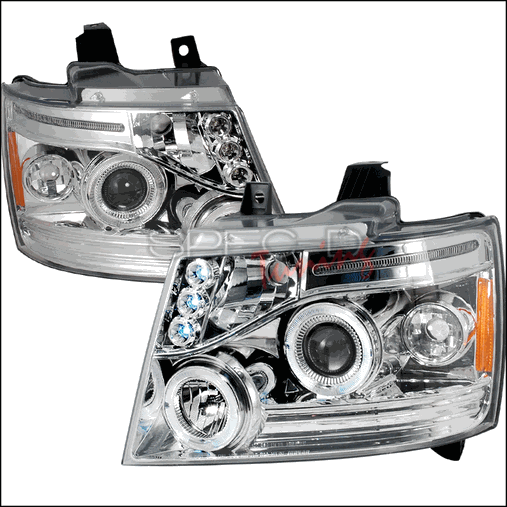 2LHP-AVA07-TM Halo LED Projector Headlight for 07 to 12 Chevrolet Avalanche- Chrome - 17 x 18 x 22 in.