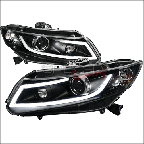 2LHP-CV12JM-8V2-TM R8 Style LED Projector Headlight for 12 to Up Honda Civic, Black - 10 x 25 x 26 in.