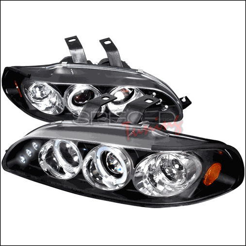 Halo LED Projector Headlights for 92 to 95 Honda Civic- Black - 10 x 20 x 25 in.