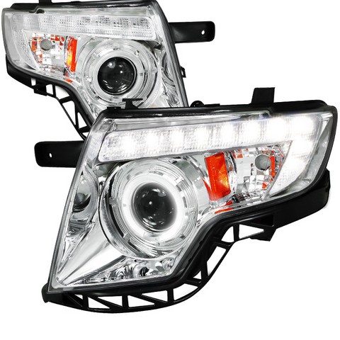 Projector Headlight for 07 to 10 Ford Edge- Chrome - 15 x 23 x 24 in.