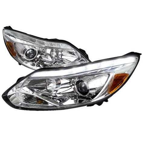 Projector Headlight for 12 to Up Ford Focus- Chrome - 13 x 22 x 30 in.