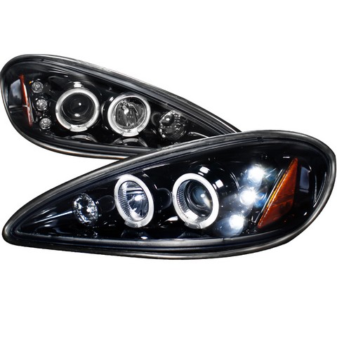 2LHP-GAM99G-TM Halo LED Projector Gloss Black Housing Headlight with Smoke for 99 to 05 Pontiac Grand Am- 10 x 20 x 24 in.