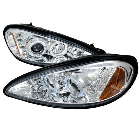 Halo LED Projector Headlights for 99 to 05 Pontiac Grand Am- Chrome - 10 x 21 x 25 in.