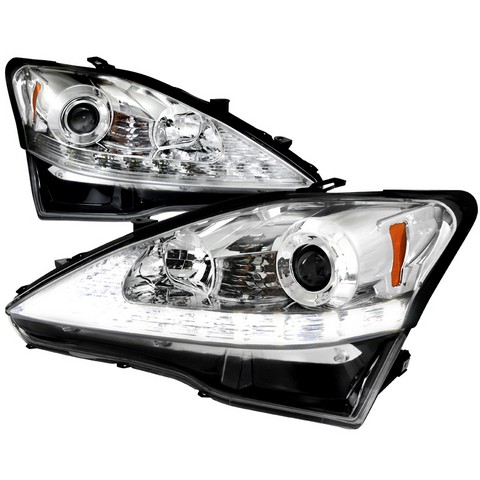 2LHP-IS25006-TM LED Projector Headlight for 06 to 09 Lexus IS250- Chrome - 12 x 24 x 28 in.