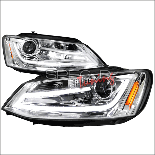 2LHP-JET11-TM Projector Headlights for 11 to 12 Volkswagen Jetta- Chrome - 10 x 25 x 25 in.