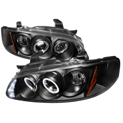 Halo LED Projector Headlights for 00 to 03 Nissan Sentra- Black - 11 x 20 x 25 in.