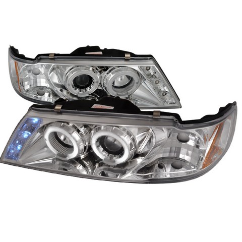 2LHP-SEN95-TM Halo LED Projector Headlights for 95 to 99 Nissan Sentra- Chrome - 10 x 20 x 25 in.