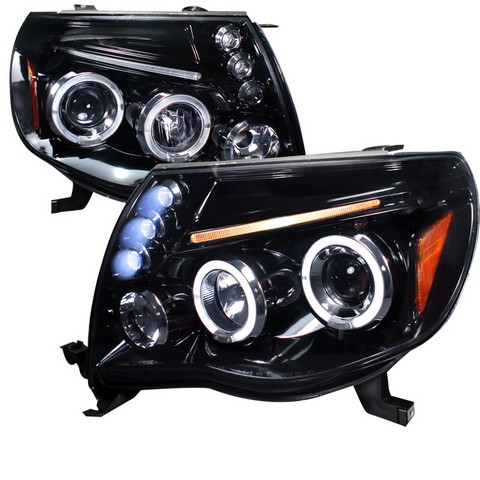 Halo LED Projector Headlights for 05 to 11 Toyota Tacoma- Smoke - 16 x 18 x 22 in.