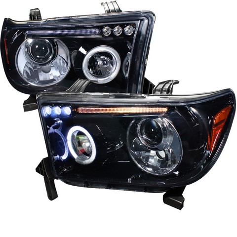 2LHP-TUN07G-TM Smoke Gloss Black Housing Projector Headlights for 07 to 11 Toyota Tundra- 17 x 18 x 22 in.