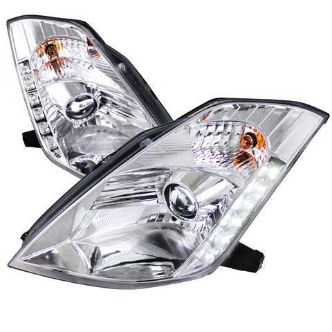 LHP-350Z03-RS Projector Headlights for 03 to 05 Nissan 350Z- Chrome - 12 x 19 x 28 in.