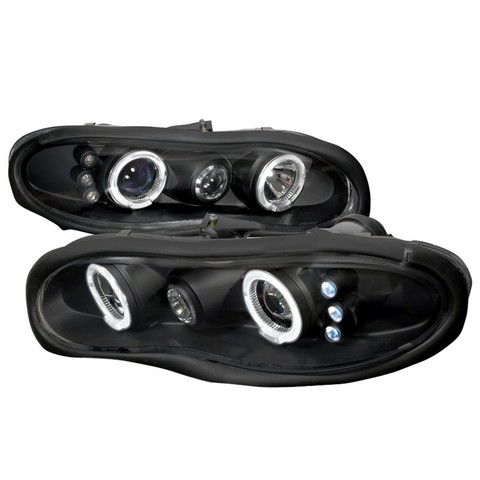 Halo LED Projector Headlights for 98 to 02 Chevrolet Camaro- Black - 11 x 21 x 25 in.
