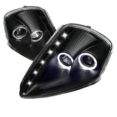 LHP-ELP00JM-RS LED Halo Projector Headlight for 00 to 05 Mitsubishi Eclipse, Black - 13 x 17 x 19 in.
