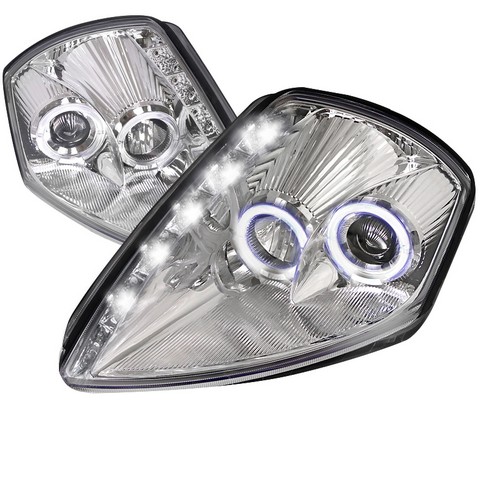 LHP-ELP00-RS LED Halo Projector Headlight for 00 to 05 Mitsubishi Eclipse- Chrome - 13 x 17 x 19 in.