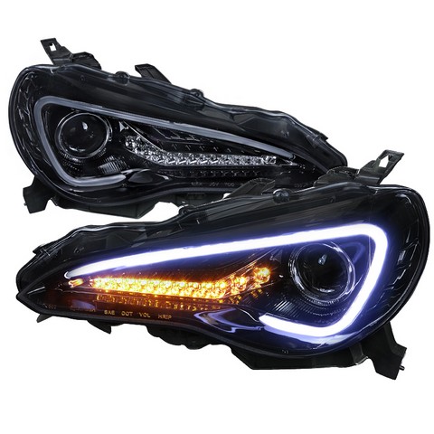 LHP-FRS12G-TM Smoke Projector Headlights for 12 to 14 Scion FRS- Glossy Black - 12 x 25 x 29 in.
