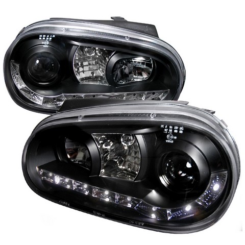 LHP-GLF99JM-8-TM R8 Style Halo LED Projector Headlights for 99 to 05 Volkswagen Golf- Black - 10 x 20 x 21 in.