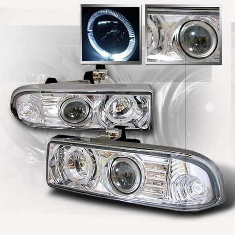 Halo Projector Headlights for 98 to 04 Chevrolet S10- Chrome - 17 x 18 x 10 in.