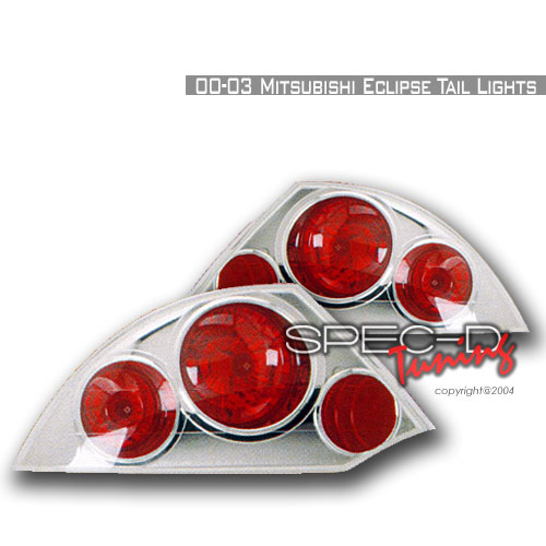 Altezza Tail Lights for 00 to 03 Mitsubishi Eclipse, Chrome - 7 x 20 x 17 in.