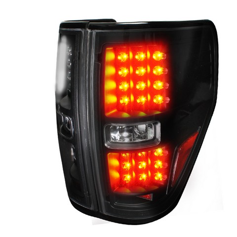 LT-F15009JMLED-TM LED Tail Lights for 09 to 12 Ford F150- Black - 7 x 16 x 30 in.