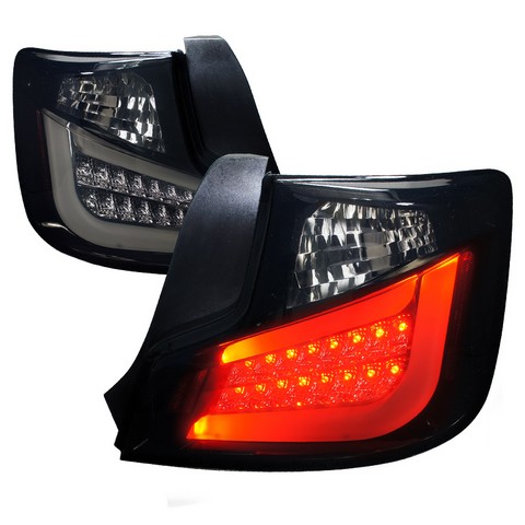 LT-TC10BBLED-TM Glossy Black Housing LED Tail Lights with Smoke for 2011 Only Scion TC- 8 x 18 x 23 in.